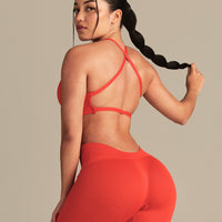 Define 2.0 Seamless Cross Back Bra | Lava Red