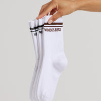 Crew Stripe Socks (3PK) | White