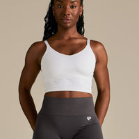 Power Seamless Built-In Bra Tank | White