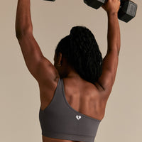 Power Seamless One Shoulder Bra | Graphite