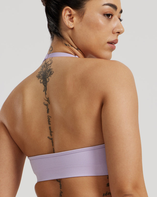 Motion Seamless Halter Bra | Cool Lilac