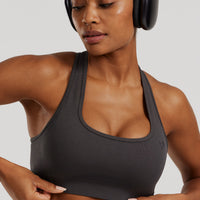Motion Seamless Racer Back Bra | Graphite
