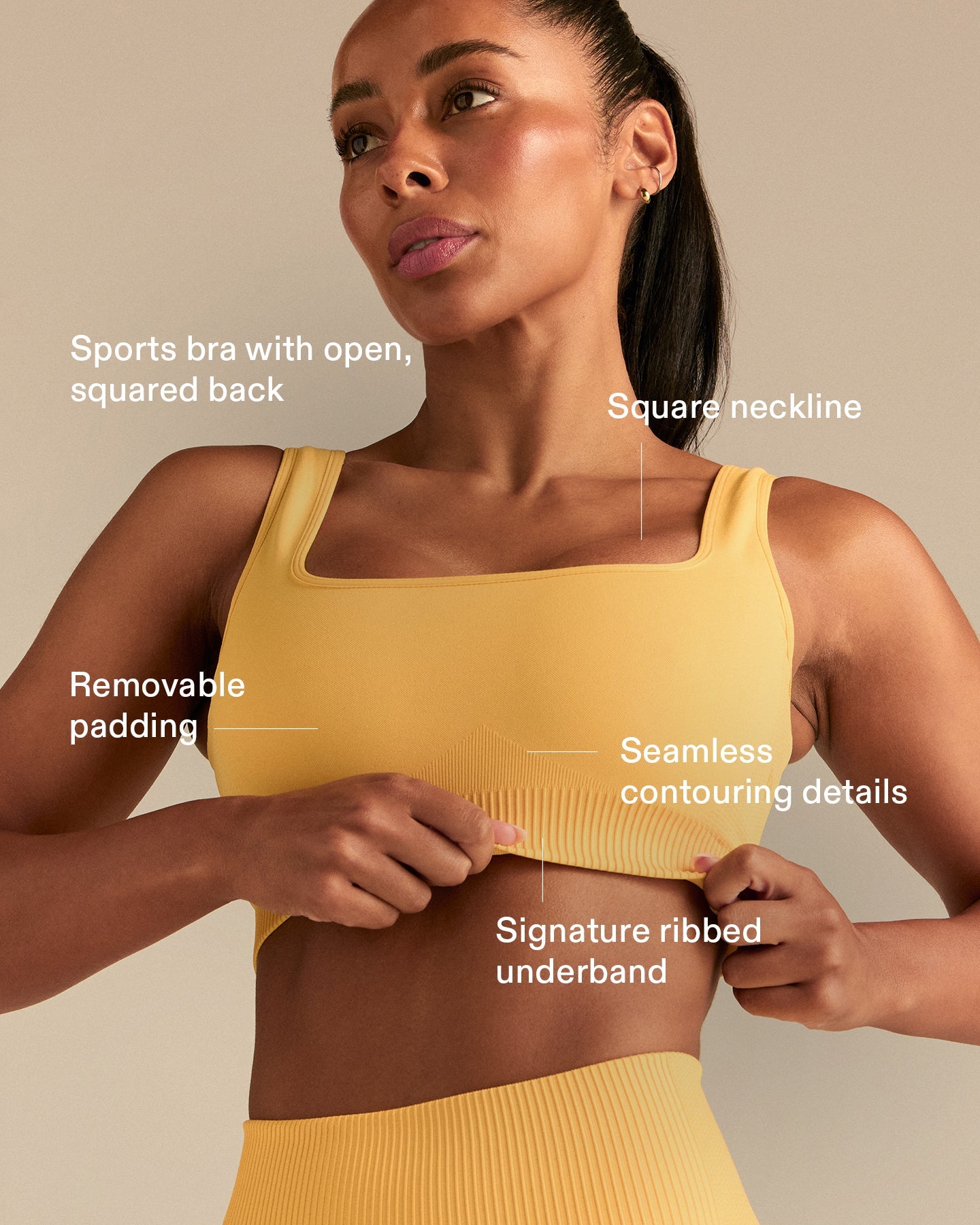 Power Seamless Open Back Mini Bra | Mango