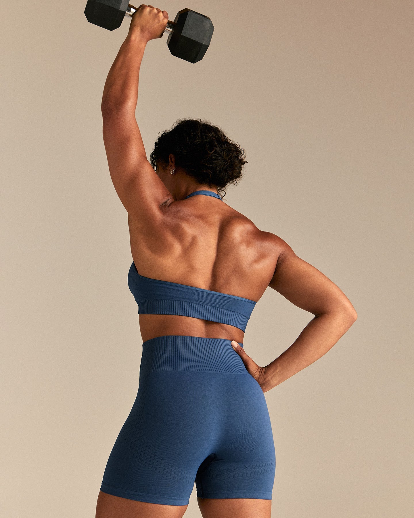 Power Seamless Halter Neck Bra | Blueberry