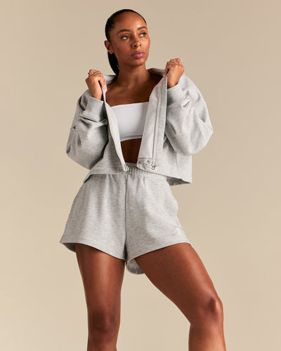 Comfort Lightweight Draw Hem Hoodie | Grey Marl