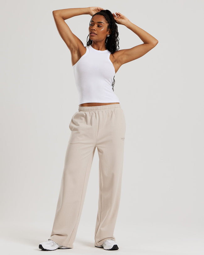 Comfort Ribbed Midi Tank | White