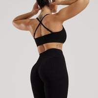 Motion Seamless Straight Neck Bra | Black