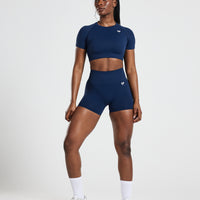 Power Seamless Short Sleeve Crop Top | Sapphire Blue