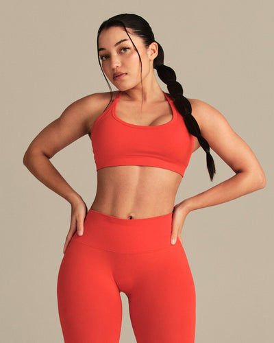 Define 2.0 Seamless Cross Back Bra | Lava Red