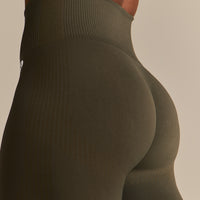 Power Seamless Scrunch Leggings | Dark Olive