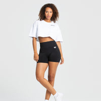Comfort Oversized Cropped Short Sleeve T-Shirt | White