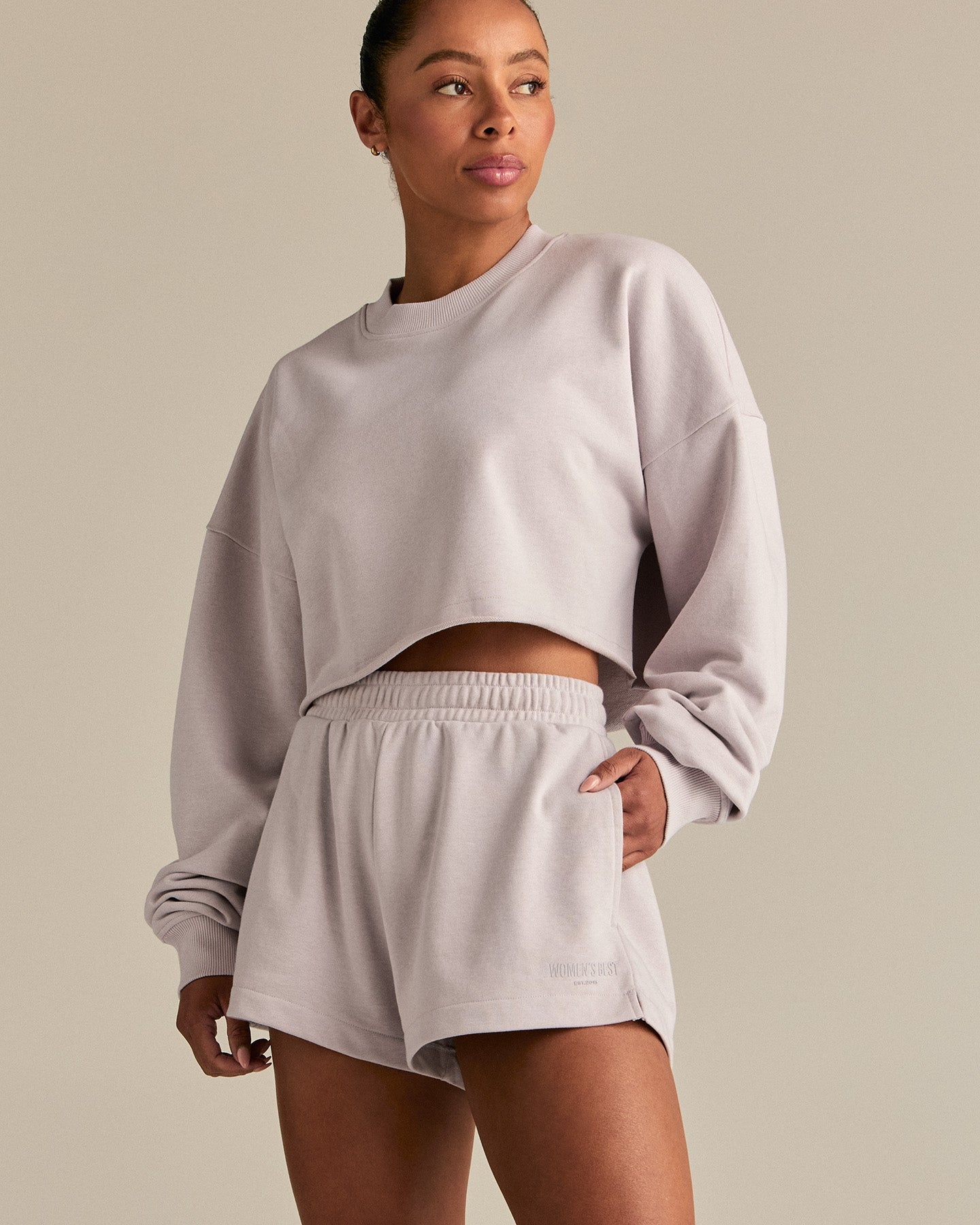 Comfort Lightweight Cropped Sweat | Steel Grey