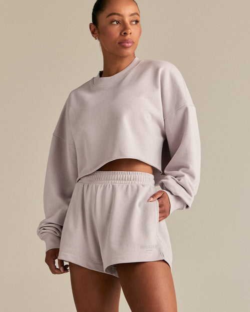 Comfort Lightweight Cropped Sweat | Steel Grey