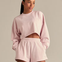 Comfort Lightweight Cropped Sweat | Ballet Pink
