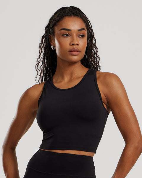 Essential Crop Tank Top - Black | Women's Best