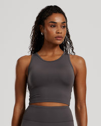 Essential Crop Tank Top | Graphite