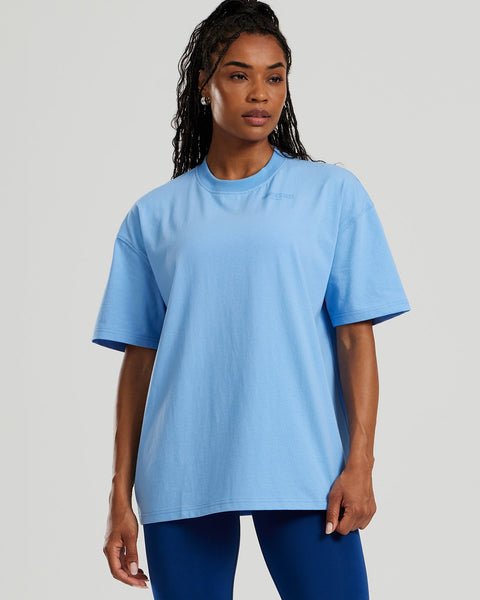 Light Blue Short Sleeve Top - Women's Oversize | Women's Best US
