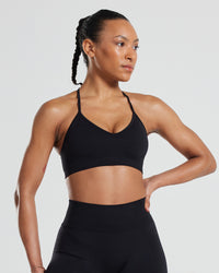 Define Seamless Halter Neck Bra | Black