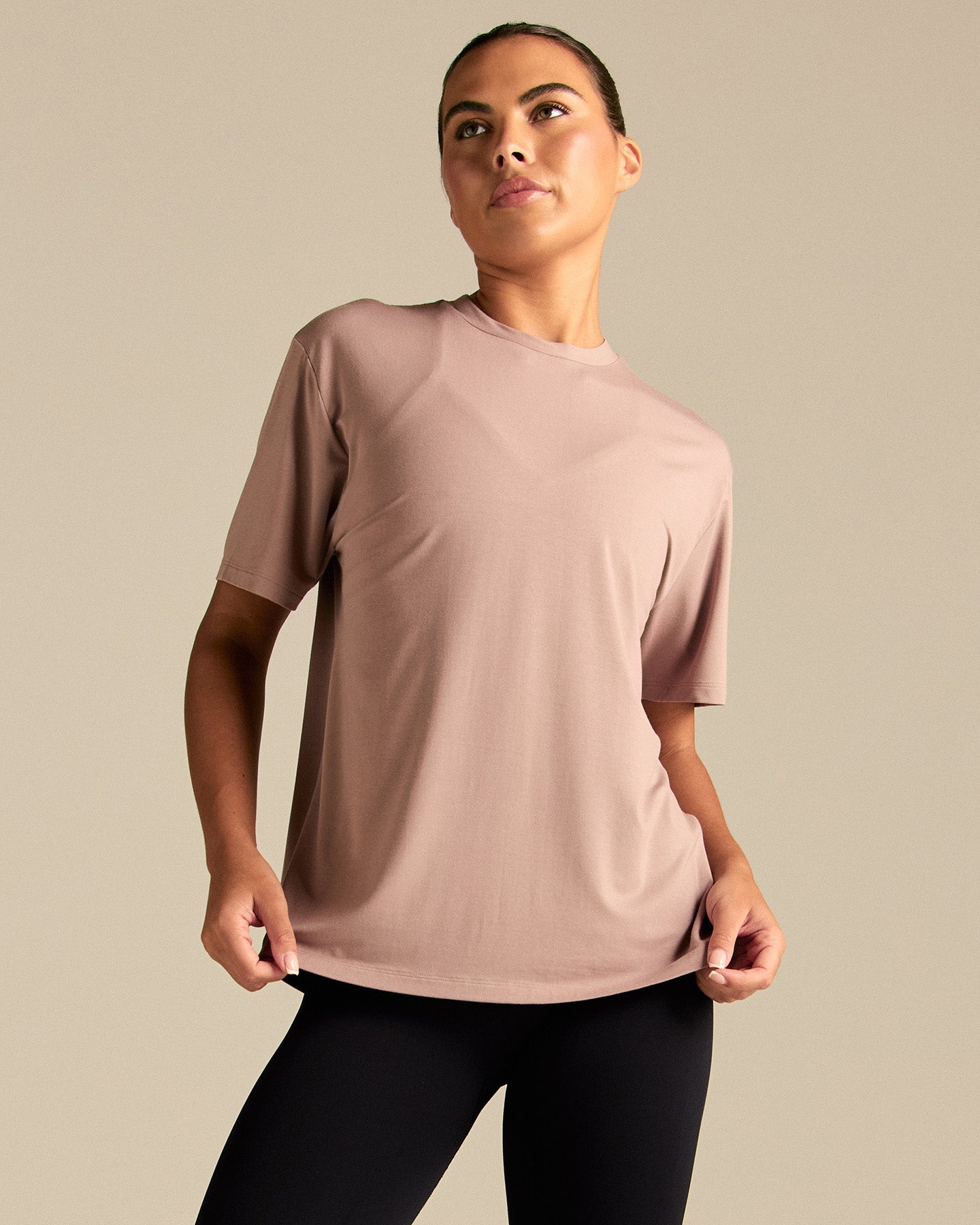 Comfort Oversized Hook Up T-Shirt | Mauve Taupe