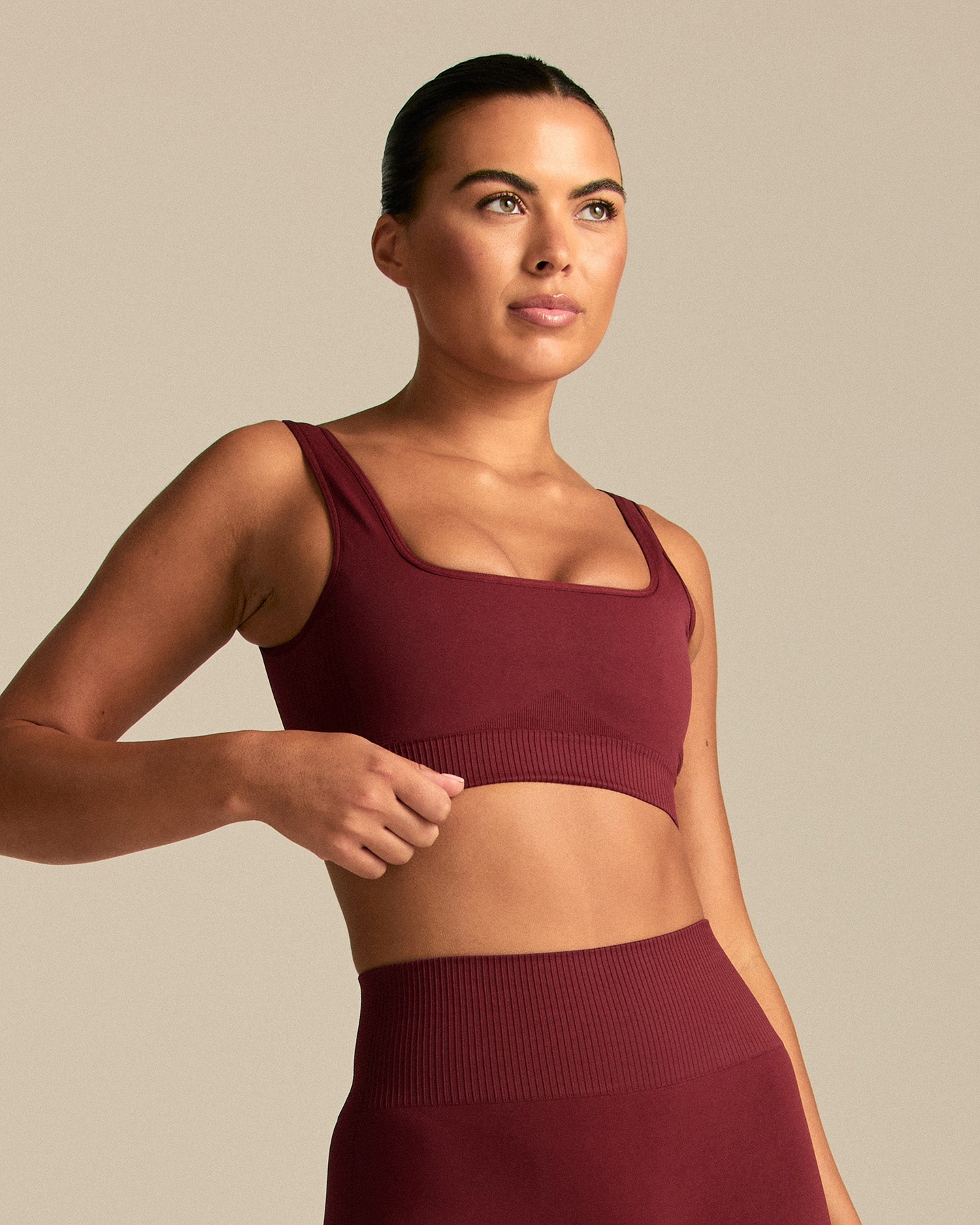 Power Scoop Back Bra | Oxford Red