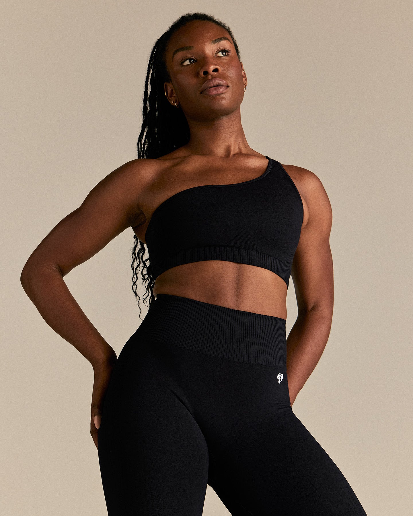 Power Seamless One Shoulder Bra | Black