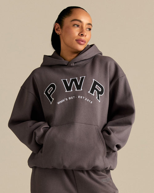 Comfort Oversized PWR Hoodie | Slate Grey