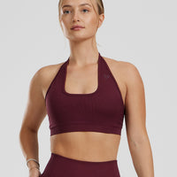 Motion Seamless Halter Bra | Dark Cherry