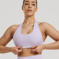 Motion Seamless Halter Bra | Cool Lilac