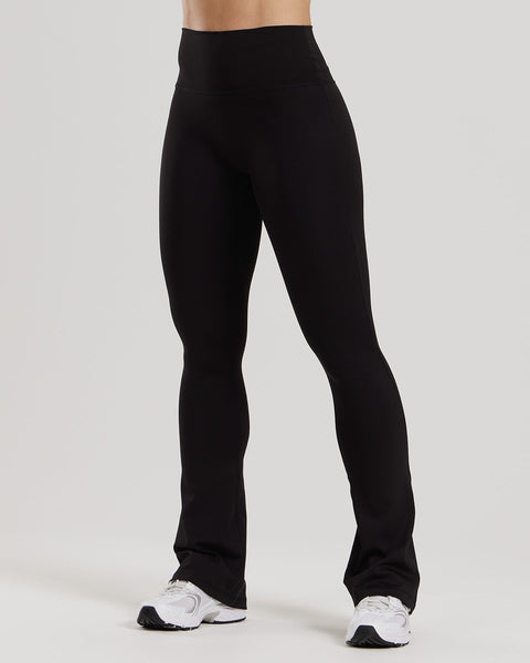 High-Waisted Flared Leggings (Color: Black) | BetterMe Store