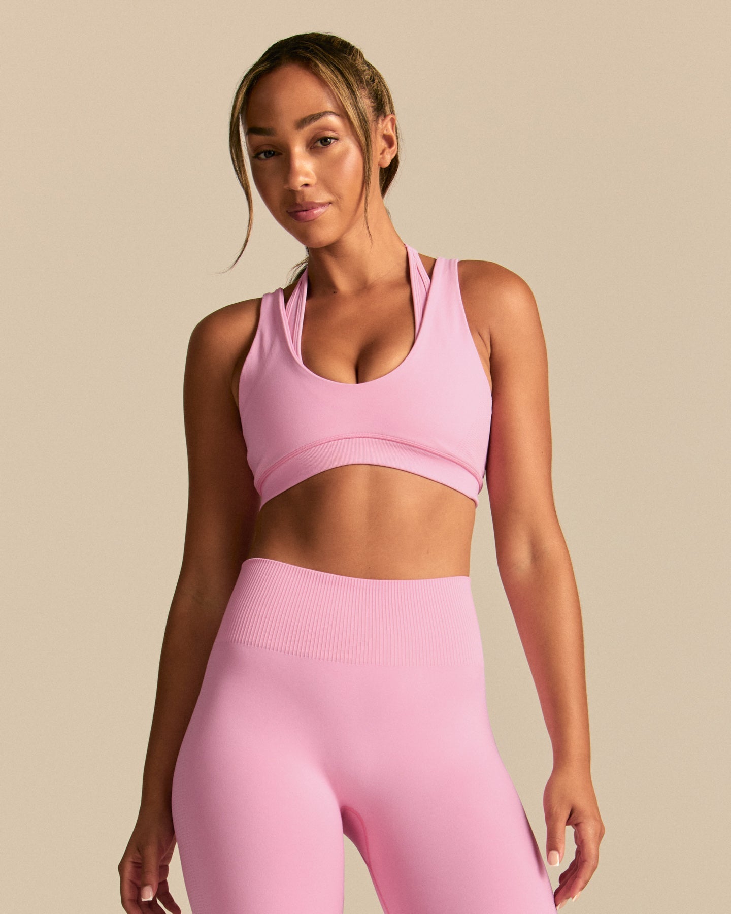 Power Double Layer Halter Bra | Candy Pink (1/6)