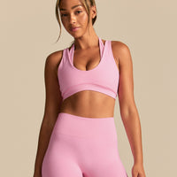 Power Double Layer Halter Bra | Candy Pink (1/6)