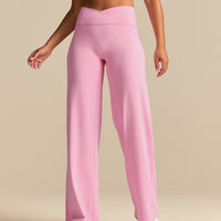 Essential Wrap High Waist Straight Leg Pants | Candy Pink (1/6)