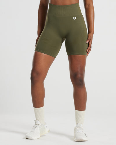 Power Seamless Cycling Shorts Khaki | Women's Best US