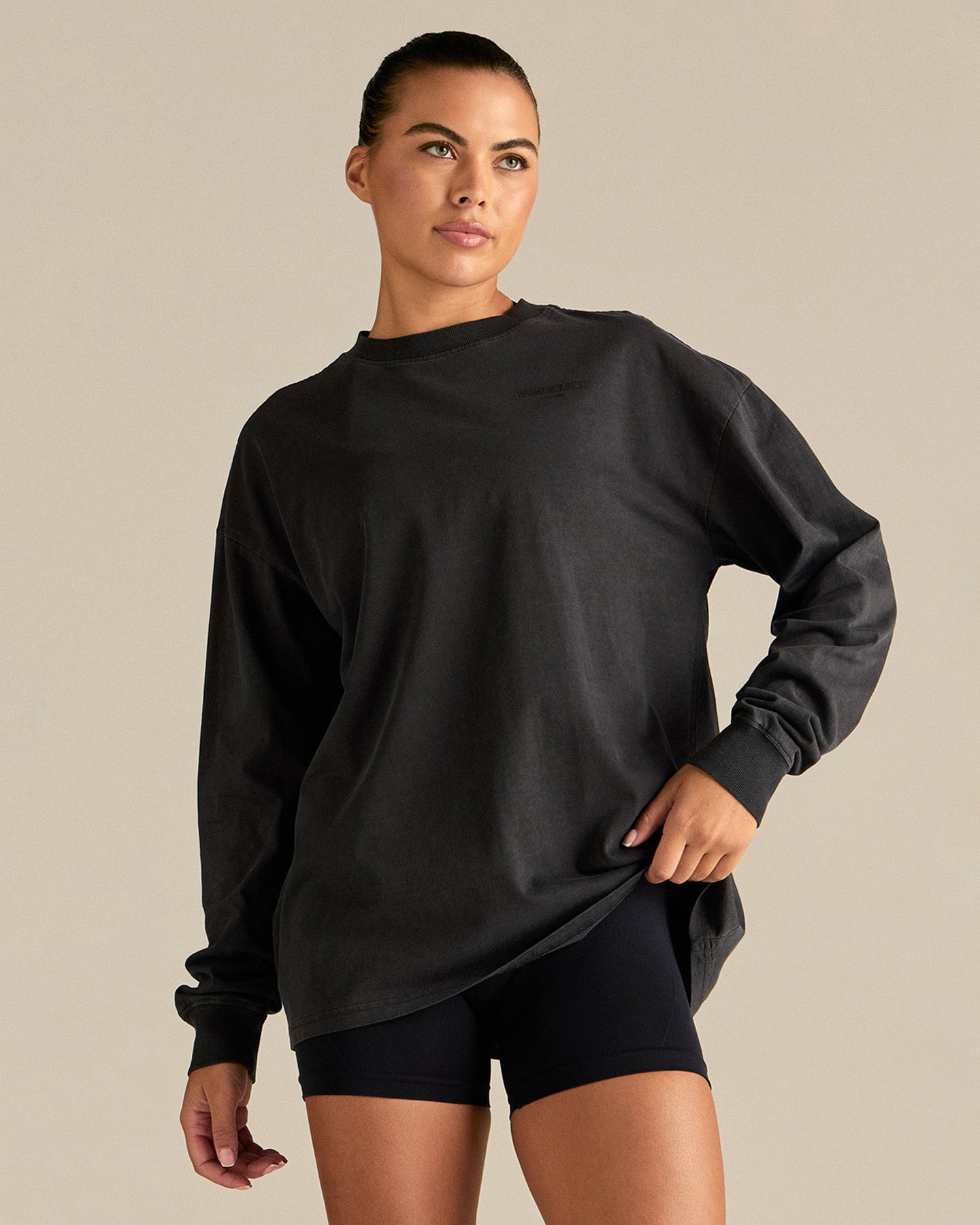 Comfort Oversized Long Sleeve T-Shirt | Vintage Black