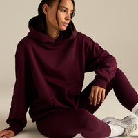 Comfort Oversized Health Club Graphic Hoodie | Merlot