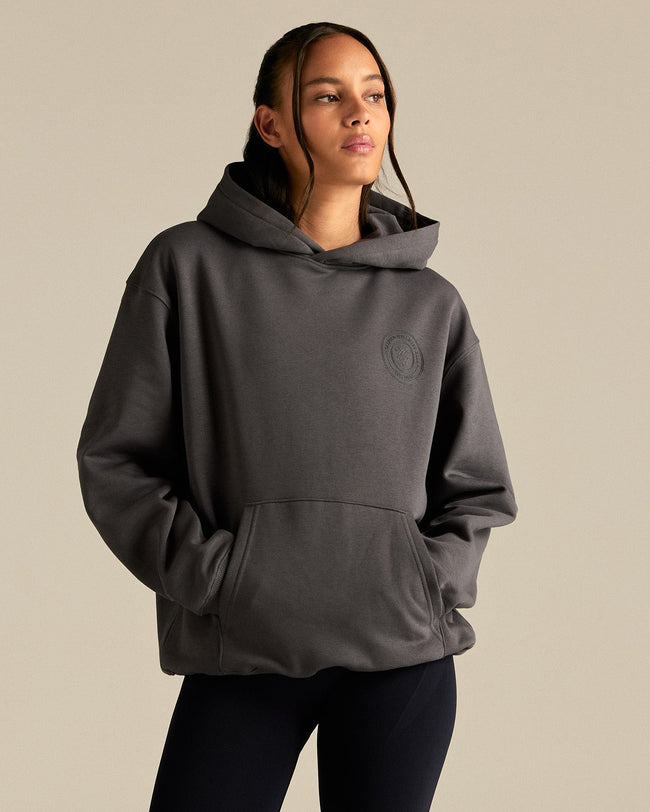 Comfort Oversized Health Club Graphic Hoodie | Graphite