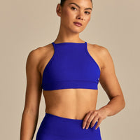 Define 2.0 High Neck Backless Bra | Luminous Blue
