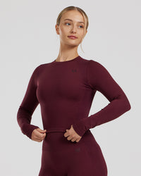 Motion Seamless Long Sleeve Midi Top | Dark Cherry