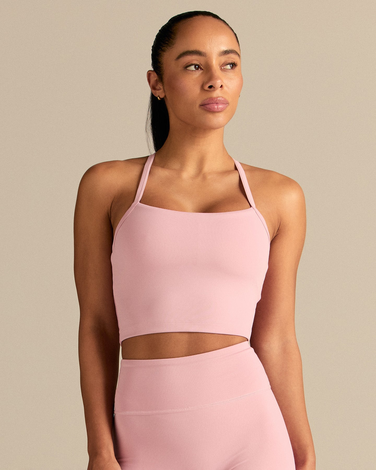 Essential Built-In Bra Crop Tank Top | Sweet Pink