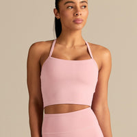 Essential Built-In Bra Crop Tank Top | Sweet Pink