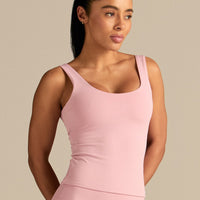 Essential Built-In Bra Scoop Back Tank | Sweet Pink