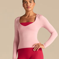 Smooth Contour Long Sleeve Reversible T-Shirt | Sweet Pink