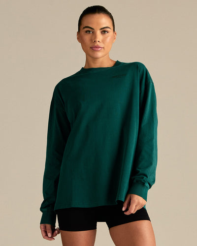 Comfort Oversized Long Sleeve T-Shirt - Vintage Midnight Green