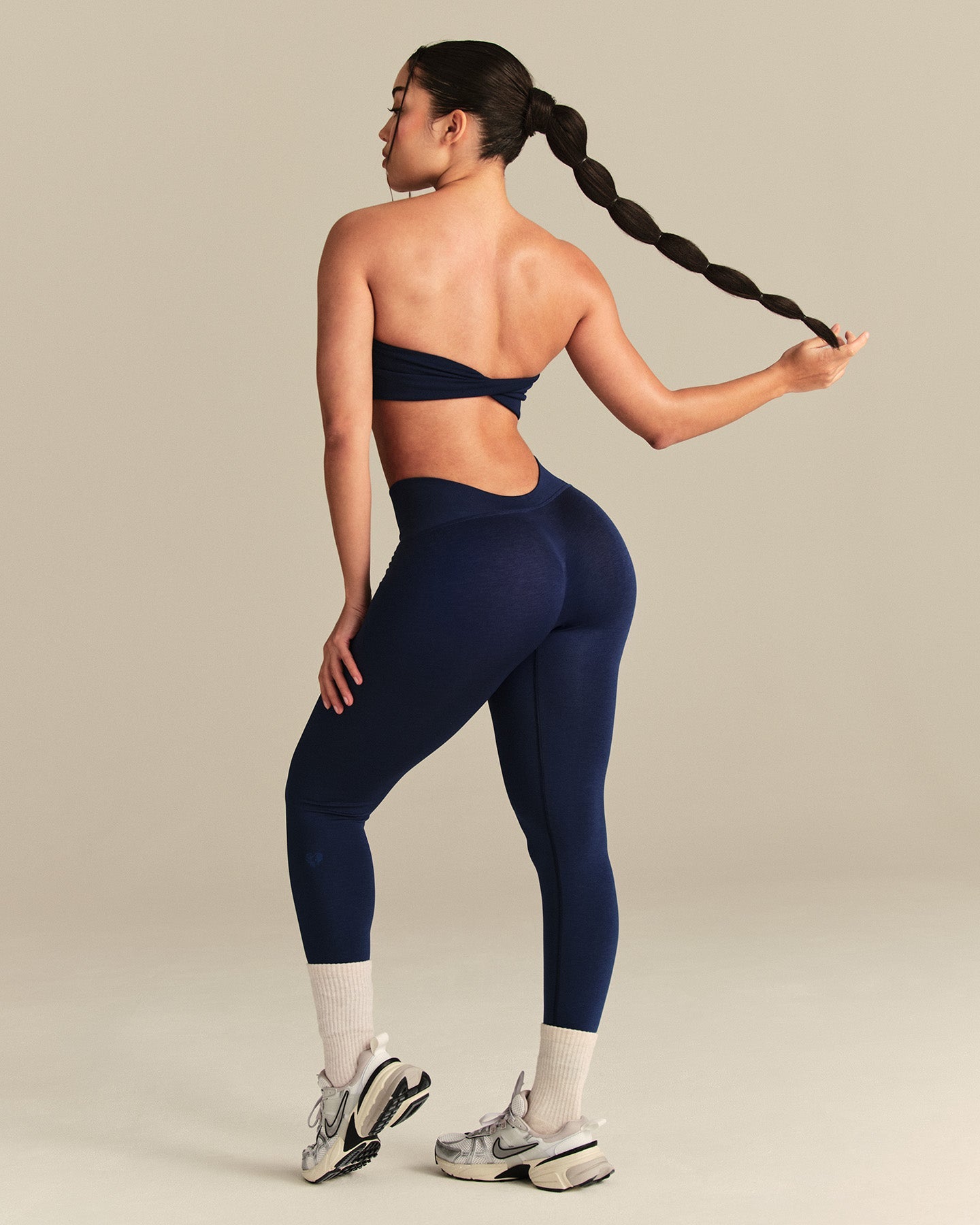 Essential Twist Back Bandeau Bra | Sapphire Blue