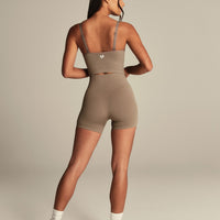 Power Seamless Built-In Bra Tank | Taupe Grey
