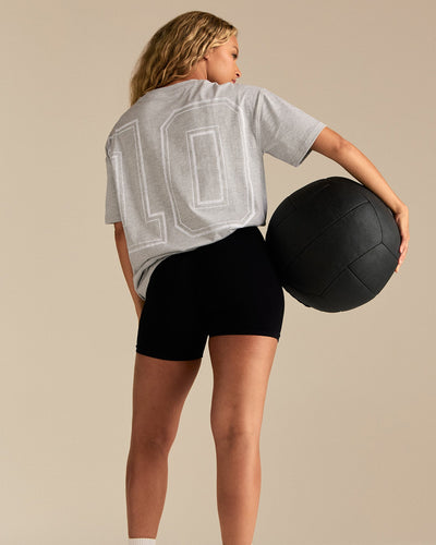 Comfort Oversized "10" Graphic T-Shirt | Grey Marl