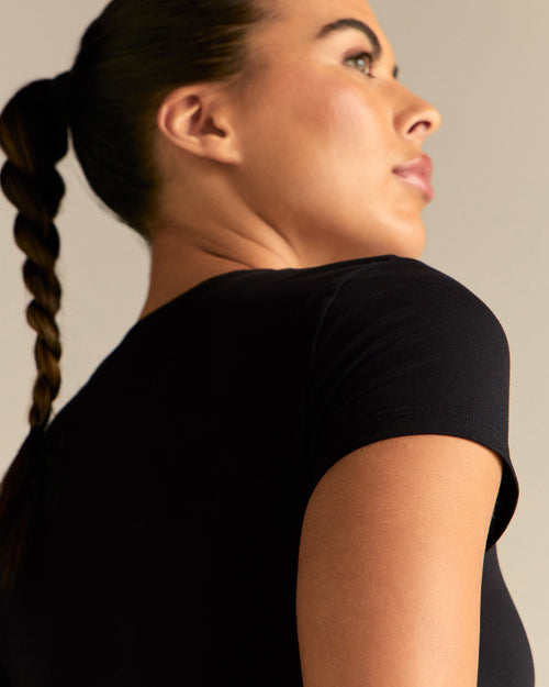 Cotton Contour Short Sleeve T-Shirt | Black