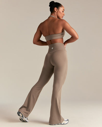 Essential Flared Leggings | Taupe Grey