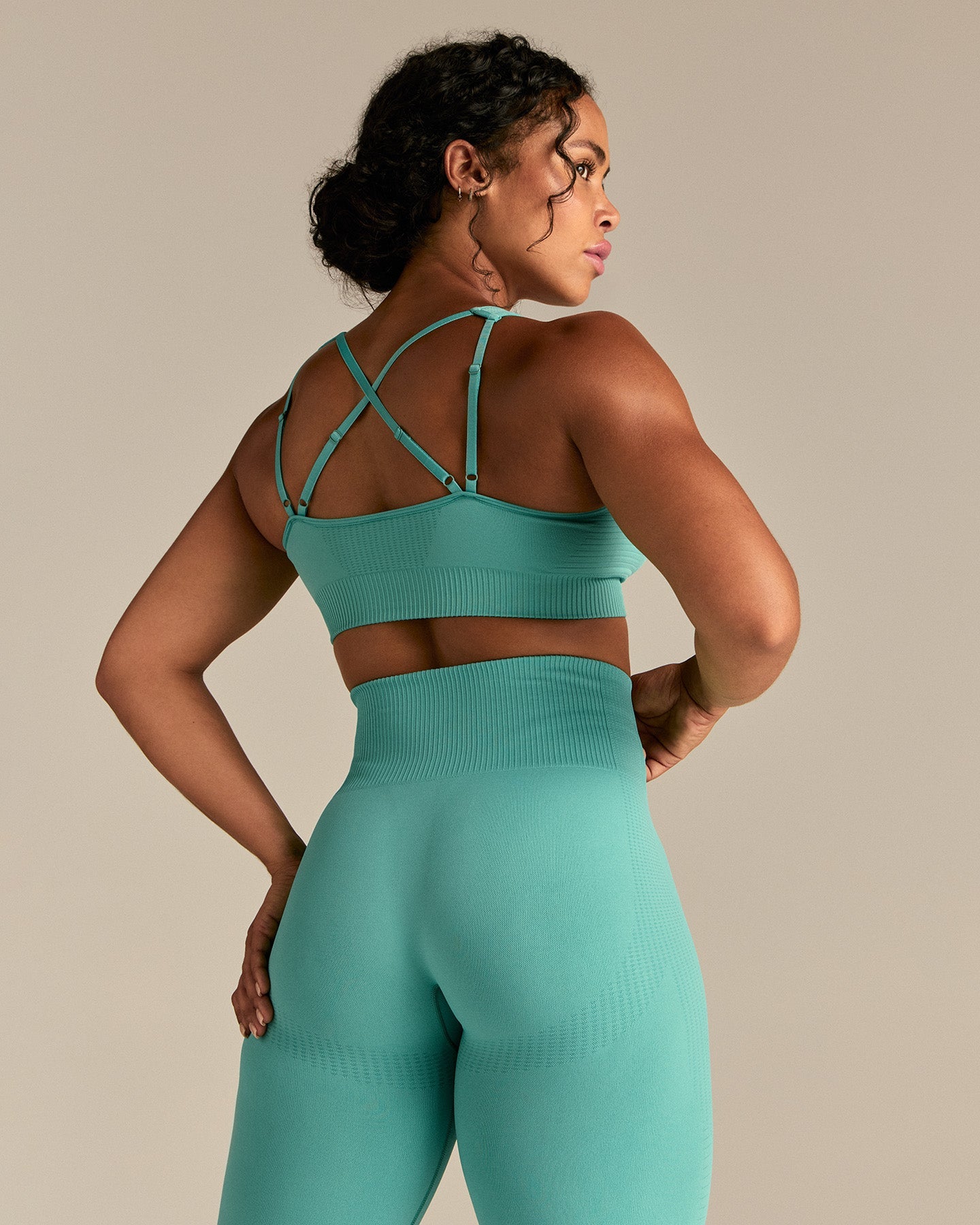 Power Seamless Adjustable Sports Bra | Marine Green