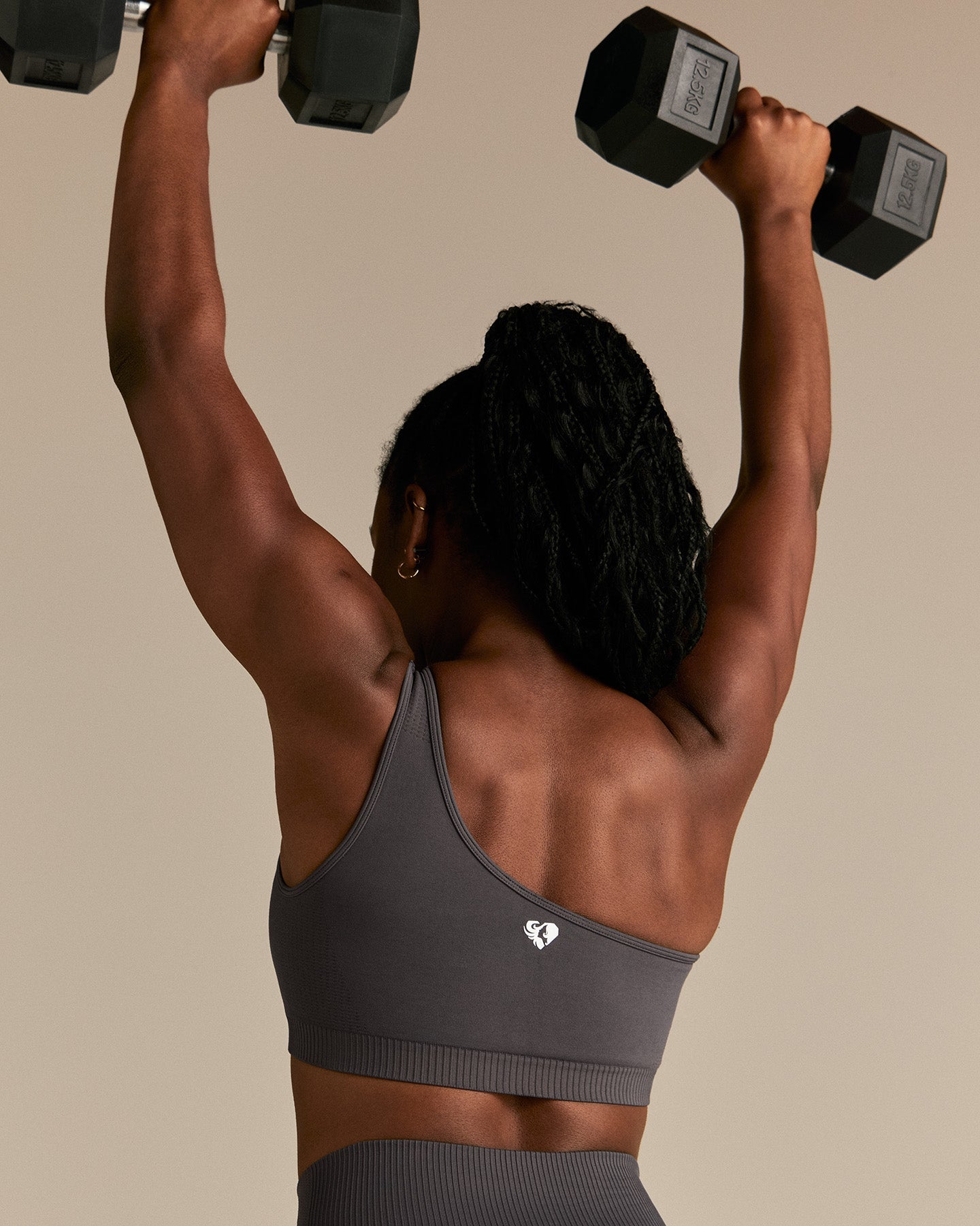 Power Seamless One Shoulder Bra | Graphite